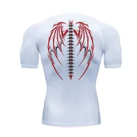 Men's Graphic Printed Compression Shirt Gym Fitness Bottoming Quick-Drying Sports T-Shirt Jogging Training Short Sleeve S-3XL