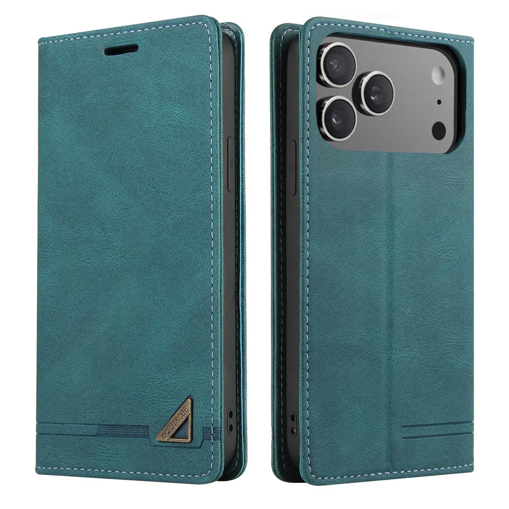 Luxury RFID Leather Wallet Flip Cover with Magnetic Closure and Card Holder