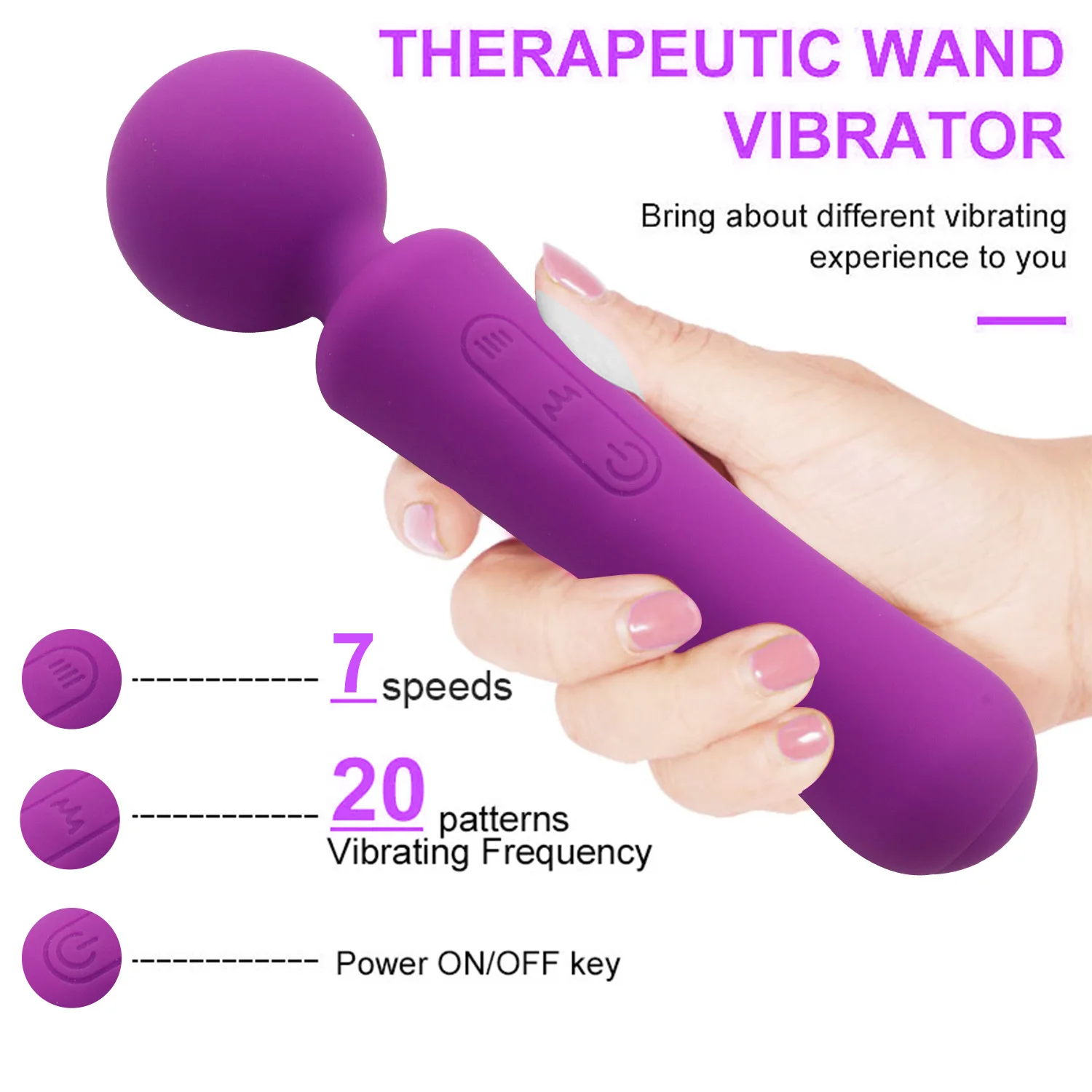 

Vibrating Female Masturbator Large Massage Strong Shock Big Av Vibrator Dildo Adult Sensory Toys G Spot With 20 Vibration Modes