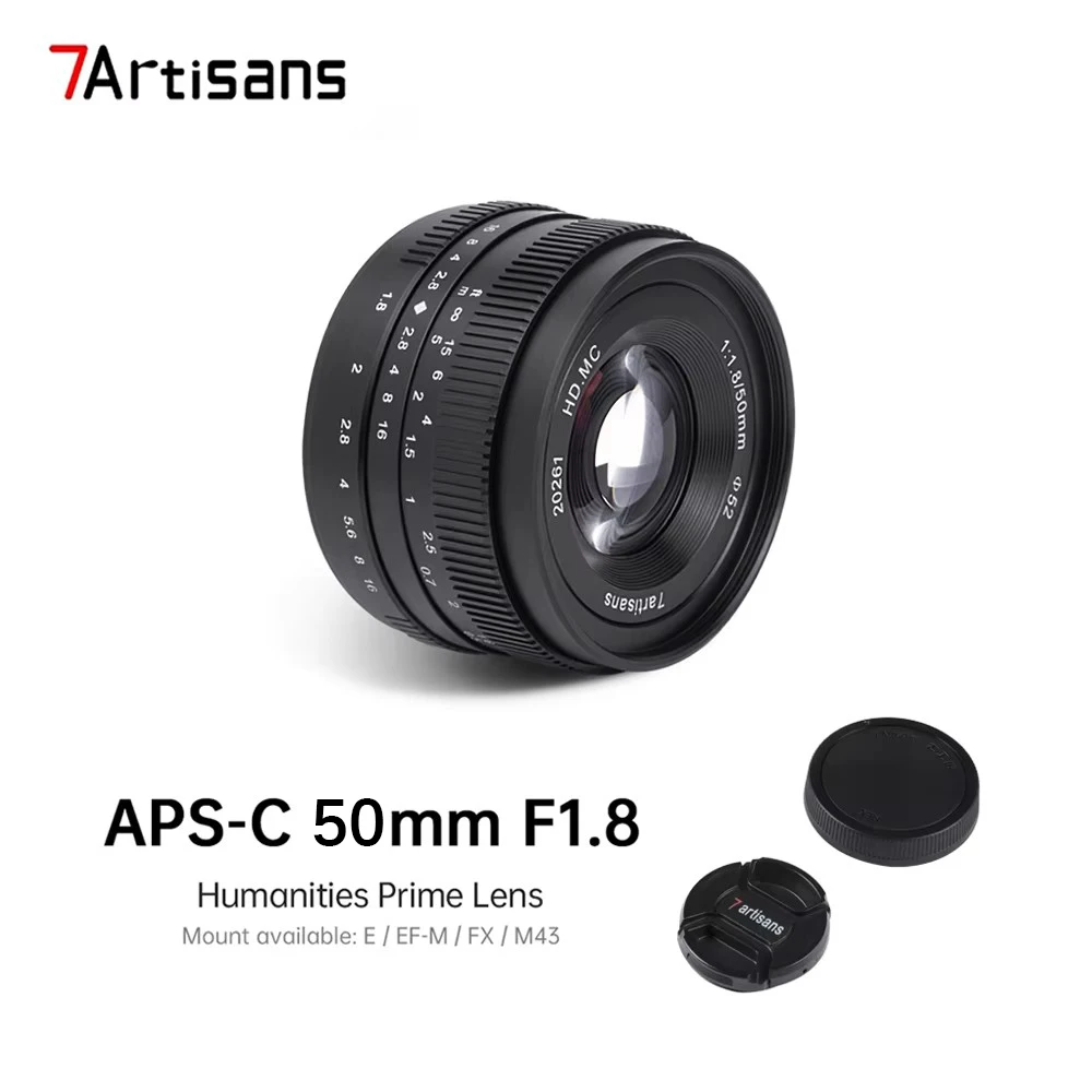 7artisans 50mm APS-C Large Aperture Portrait Prime Lens for