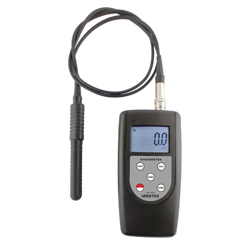 Landtek GS-100D 가우스 미터는 DC/AC/방사선/재현자성/지구 자기장의 자기 유도 강도를 측정하는 가우스미터입니다.