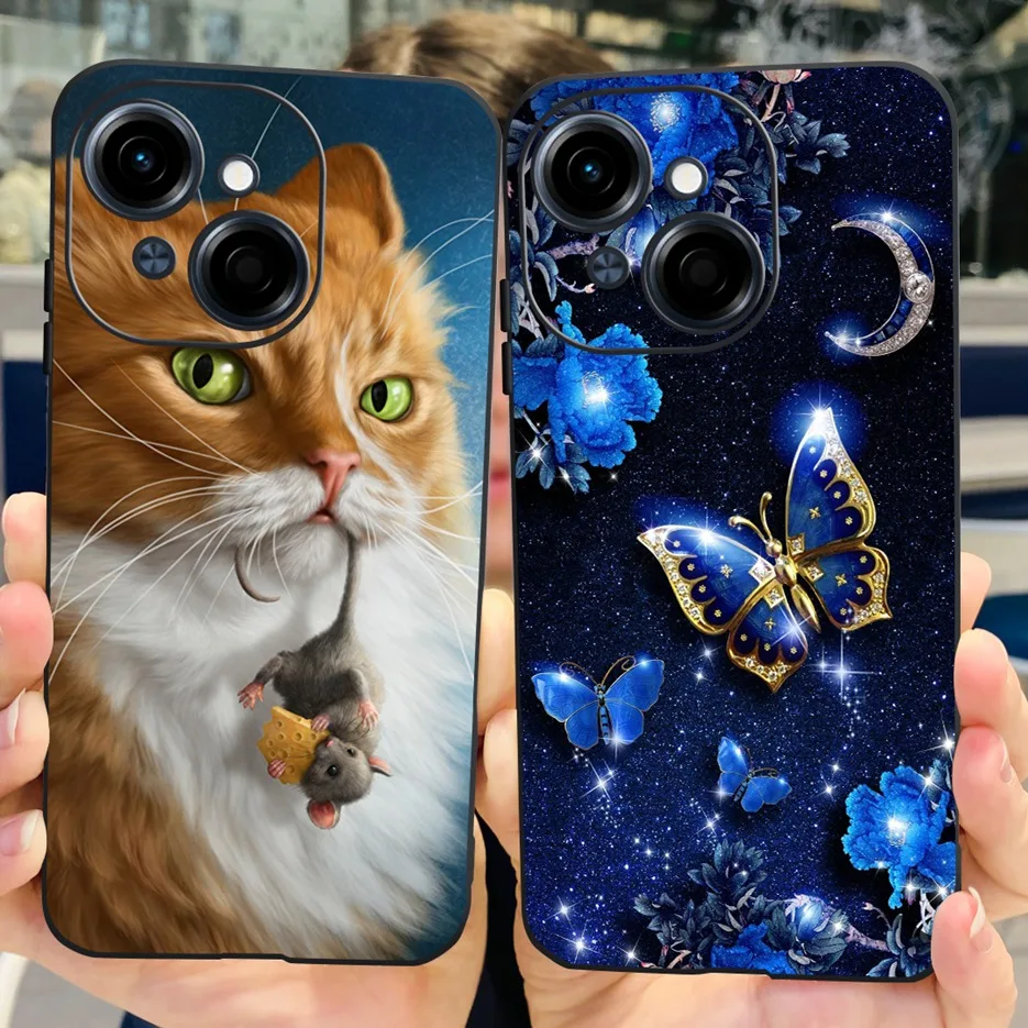 Luxury Painted Soft Silicone Case for Tecno Spark Go 2025 and Pop 9
