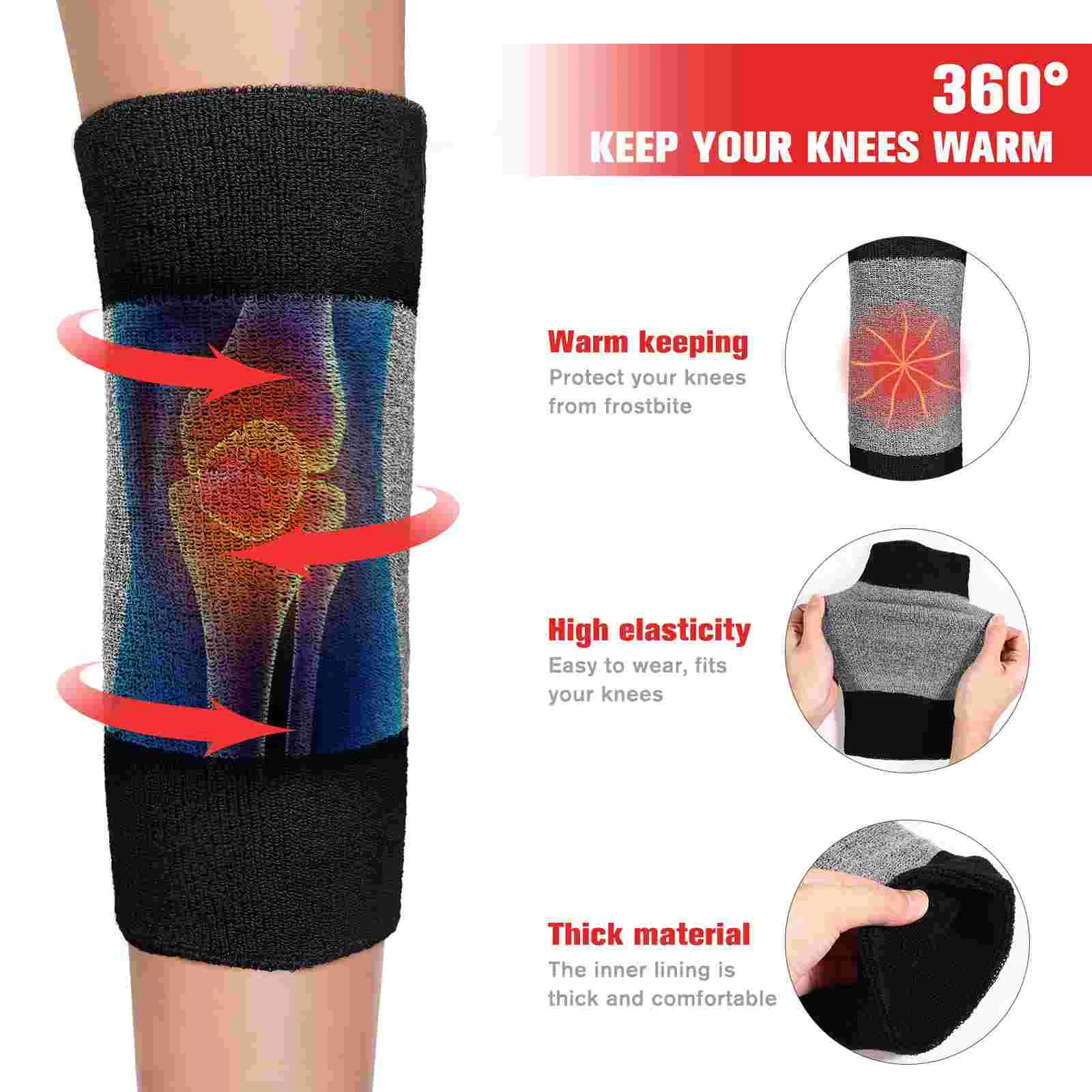 1 Pair Breathable Sleeves Fitness Supporting Pads Protective Kneepads Thermal Sleeves Knee Support Elastic Knee Support