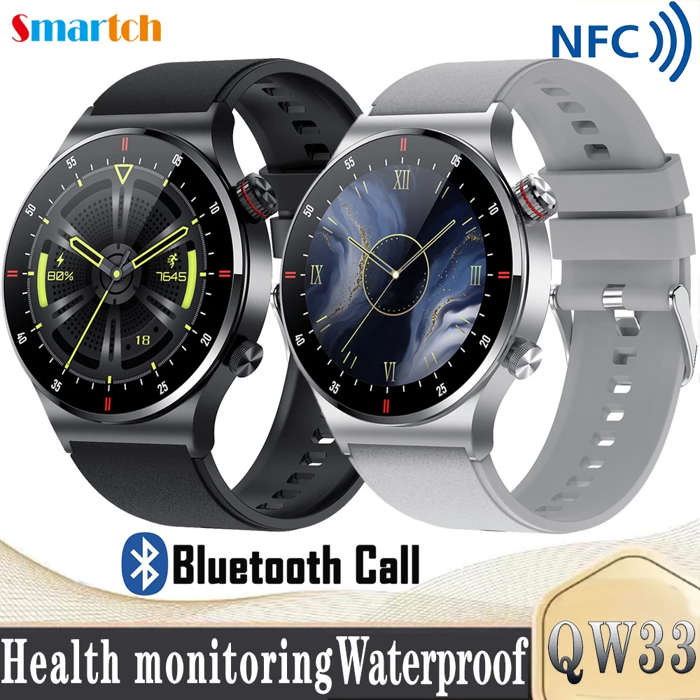 

New NFC Blue Tooth Call Smartwatch Men ECG PPG Blood Pressure Monitor Sports Fitness Bussiness Smart Watch IPS For IOS Android