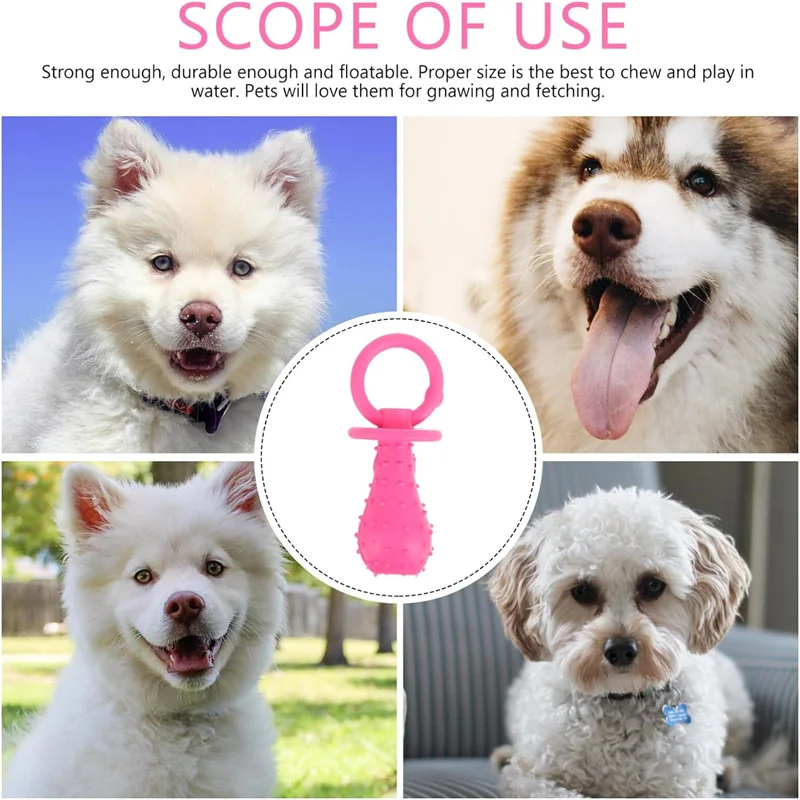 Pet Rubber Pacifier Dog Toy Interactive Rubber Soother Pet Dog Cat Puppy Elasticity Teeth Dog Chew Toys Tooth Cleaning Toy 3
