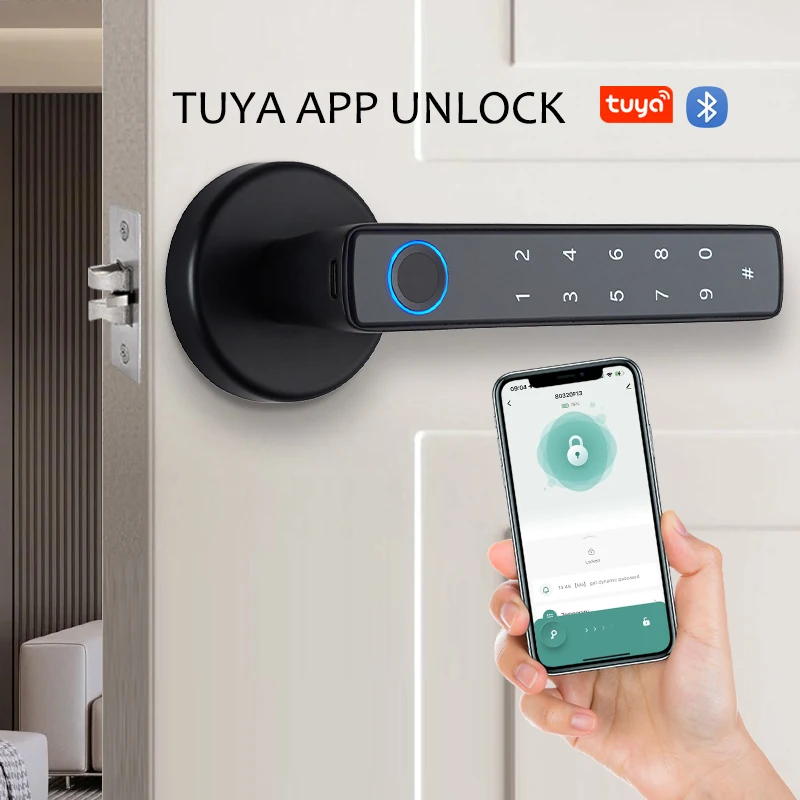 Serratura Intelligente 6 In 1 - Sblocco Impronte Digitali Per Porte 3-5,5cm - Foto 5