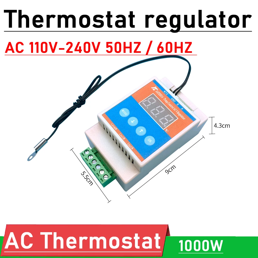 AC 110V 220V thermostat temperature control Regulator voltage cabinet FAN motor governor Speed regulation dimming controller