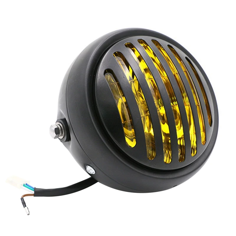 Motorcycle Halogen Headlight Black Metal Retro Round For CG125 GN125 CB CL Yamaha Suzuki Cafe Racer Bobber |