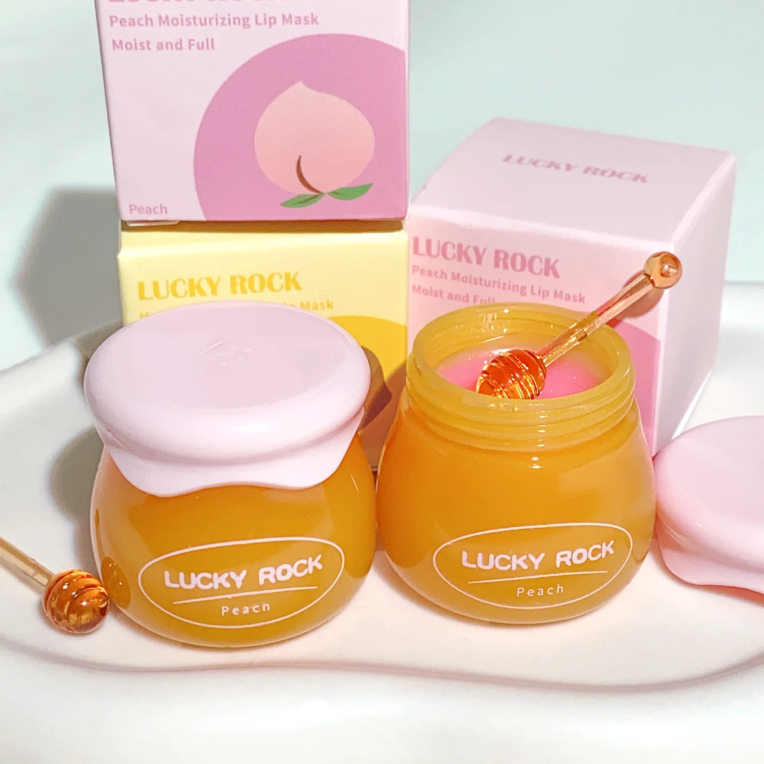 Rose Cherry Honey Peach Lipstick Moisturizing Lip Mask, Unisex Lip Oil, Nourishing Smoothing Lip Lines Lip Blam Lip Care 5