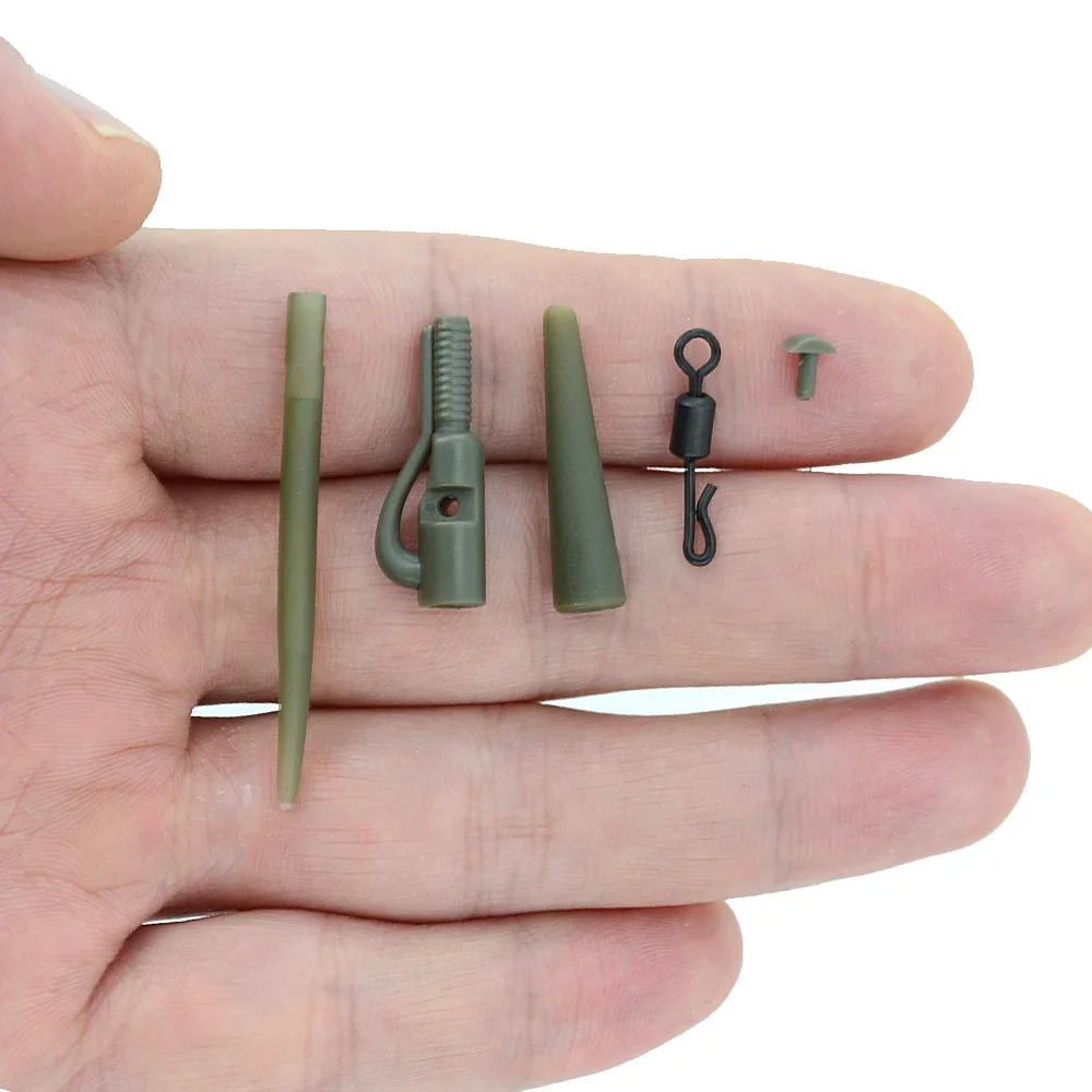 Fishing Accessories Hirisi 40 x Carp Fishing Safety Lead Clips Tail Rubber Cone Anti Tangle Sleeve Quick Change Swivels Fishing Accessories Rig M5-1