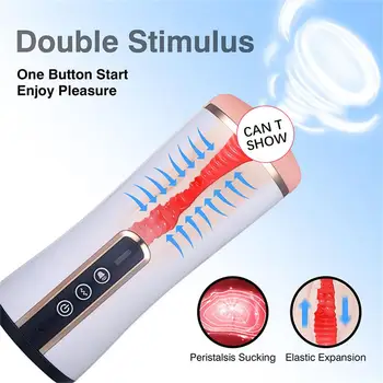 Real Vagina Masturbation Cup Sexualea Toys Glans Stimulator Adults Male Dildo Vibrator Blowjob Sucking Machine Sex Toys for Men 2