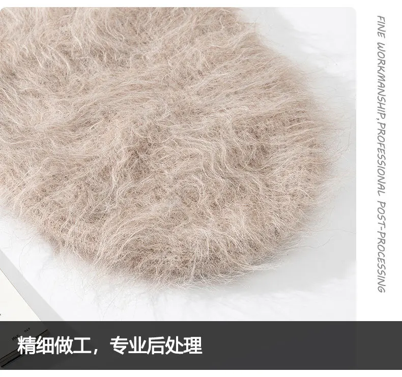 High End Top Quality Women Beanie Cap Knitted Hat for Winter Warm Caps 70% Alpaca Wool 20% Wool 10% Nylon 2