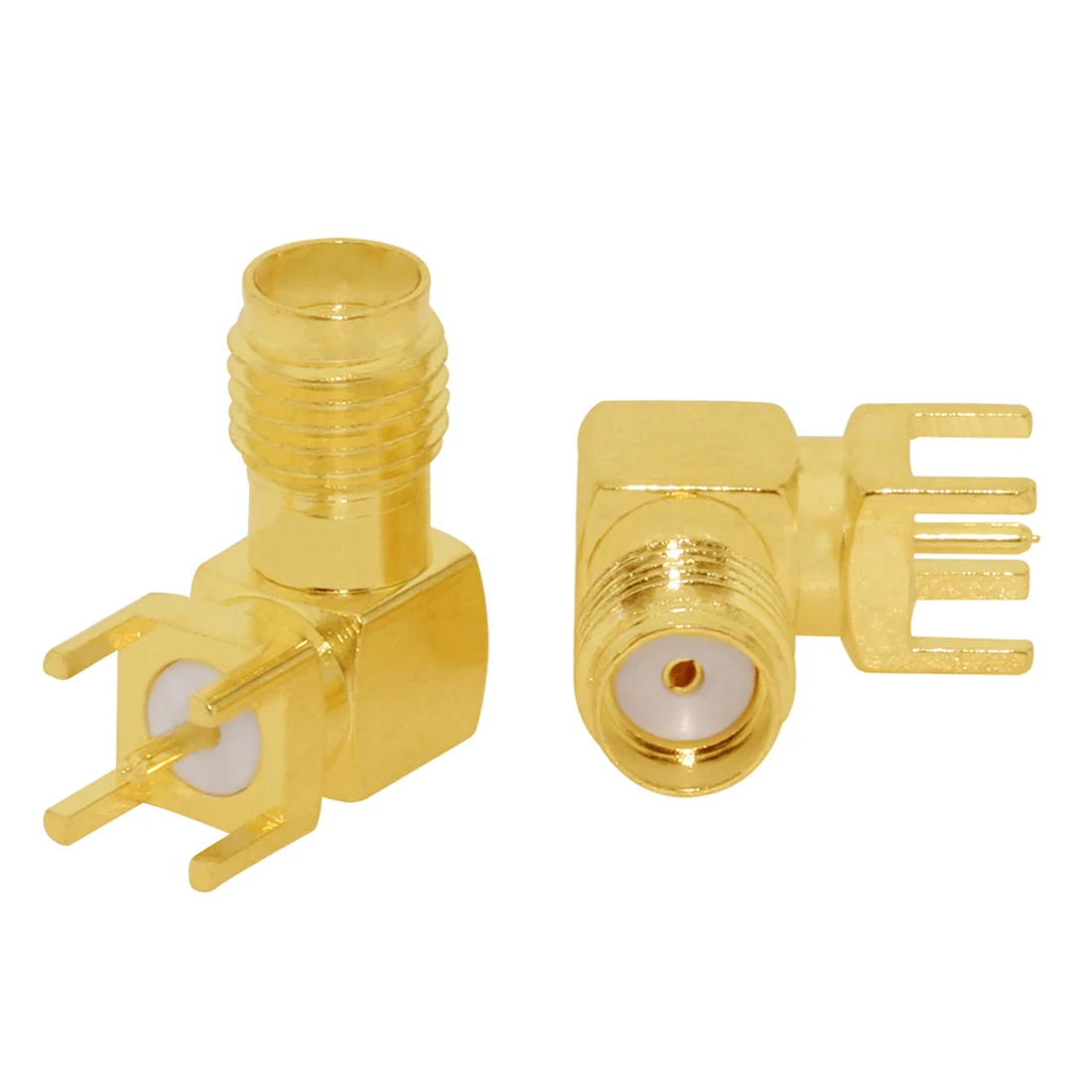 1pc SMA Connector Female Jack Right Angle RF Coax Convertor PCB Mount Convertor Goldplated New Wholesale kcd1l ec cage right angle adjustment frame oval lens mount three axis adjustable frame 30mm cage system