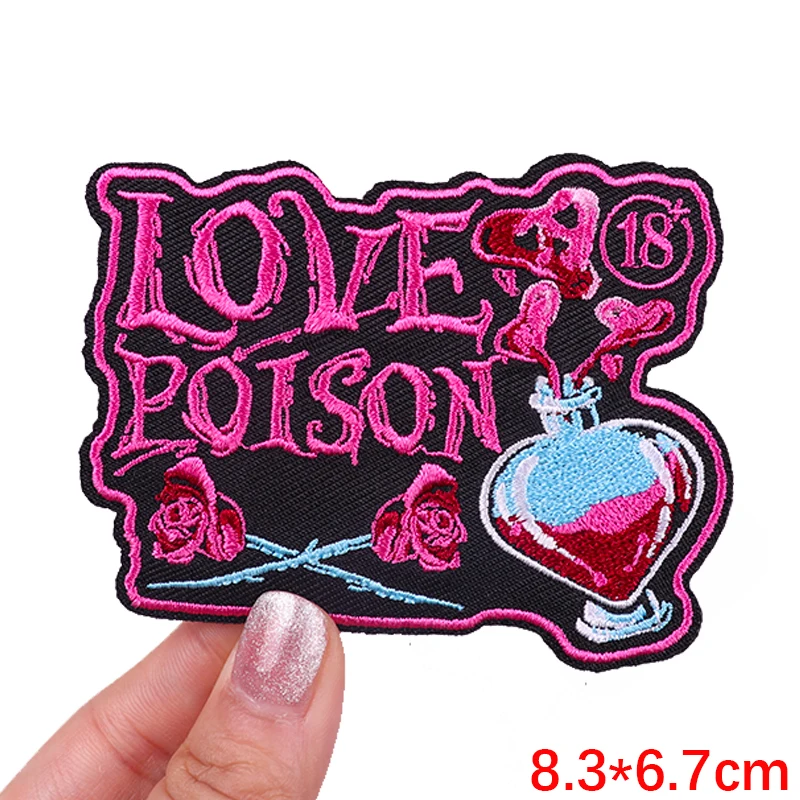 Punk Finger Patch Hurror Schädel Stickerei Patch Für Kleidung Thermoadhesive Patches Für Kleidung Kristall Blume Patches Aufkleber – Detail 37