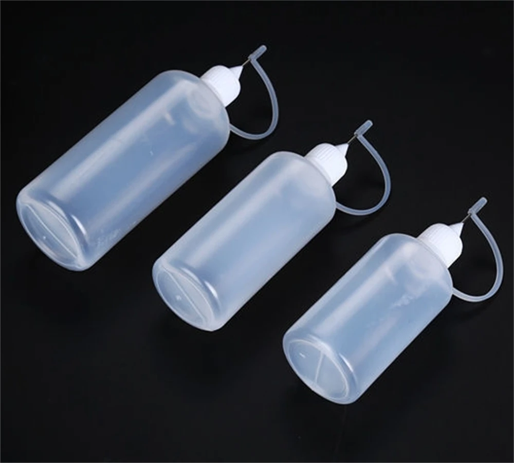 100pcs 5/10/20/30/50Ml Needle Glue Bottle Precision Tip Applicator Bottles with Sealing Cap Squeeze Dispensing Bottle