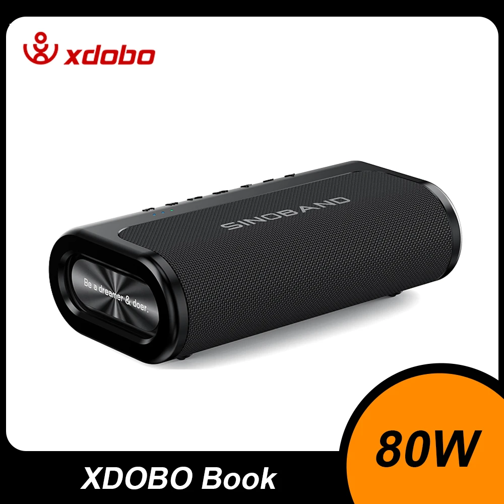XDOBO Book Wireless Speakers Bluetooth-Compatiable Outdoor Waterproof 80W High Power Bass Speakers Power Bank Function