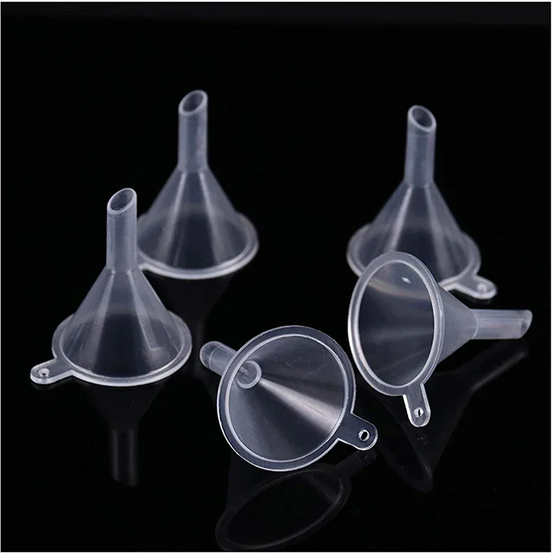 100pcs/lot Plastic Small Funnels For Perfume Mini Liquid Oil Funnels Kitchen Gadget Empty Bottle Packing Tools