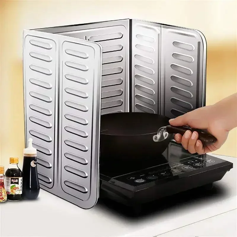 Kitchen Gas Stove Baffle Plate Aluminum Foil Insulation Board Cooking Tools Hot Grease Splash Block Oil Tinfoil Easy To Clean kitchen splatter screen kitchen splash guard