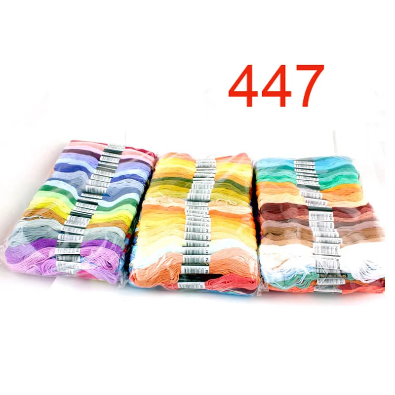 100 or 447 pcs Embroidery Floss Cross stitch threads all different color Skeins Craft Gradient Color 7.8 meters