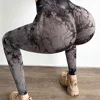 Tie Dye Printed High Elasticity Tight Fitting Sports Pants for Running Lifting Buttocks Perky Buttocks and Body Hugging Pants 5