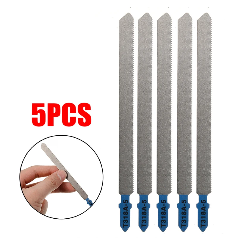 5pcs T318A HCS Saw Blade 132mm Length Curved Extra Long Jigsaw Blades