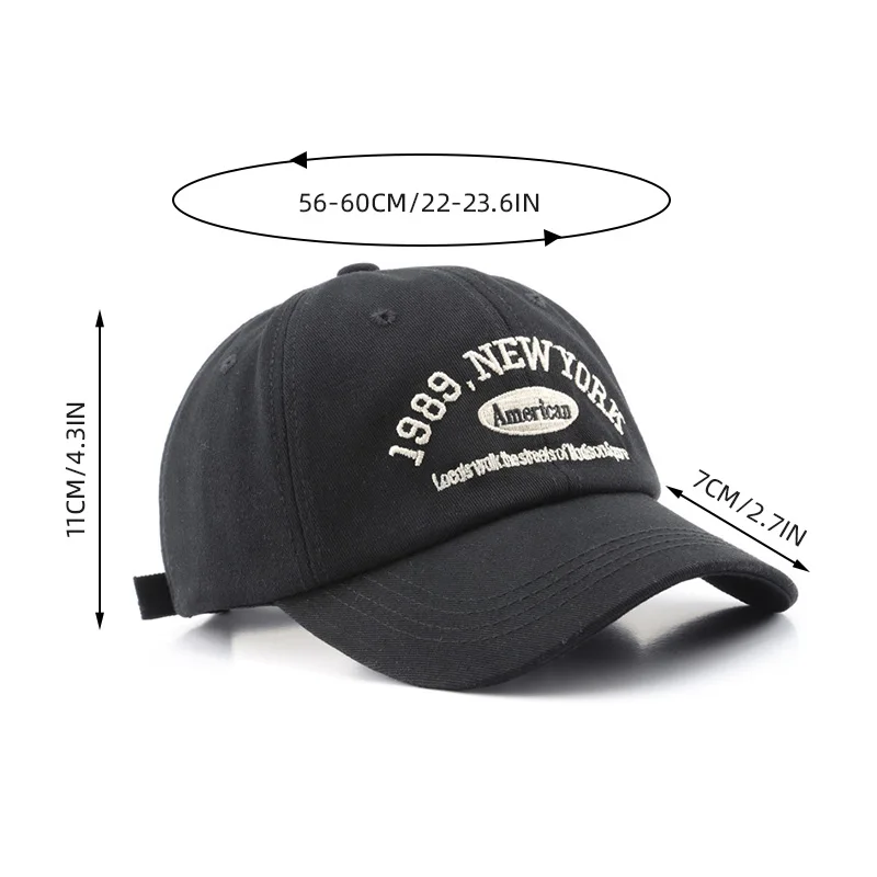 1989 American Retro Men's And Women's Baseball Caps Street Lettered Embroidery Retro Flat Caps Solid Black And White Hip Hop Cap 1989 American Retro Men's And Women's Baseball Caps Street Lettered Embroidery Retro Flat Caps Solid Black And White Hip Hop Cap