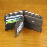 Luxury Handmade 100% Genuine Leather Men Wallet Purse Short Money Clip with Coin Pocket Male Money Bag Multi-Card Wallet Vintage