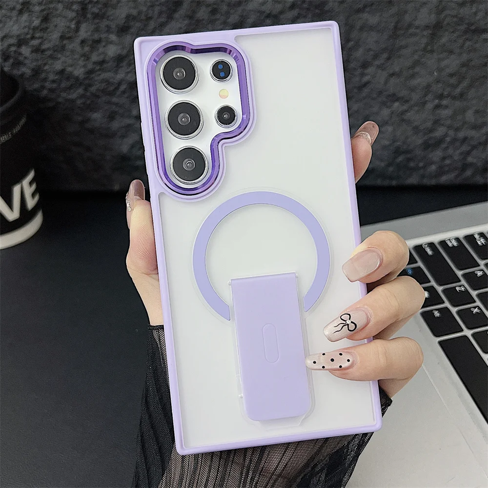 Enhanced Magnetic Wireless Charging Stand Holder Case with Matte Luxury Finish