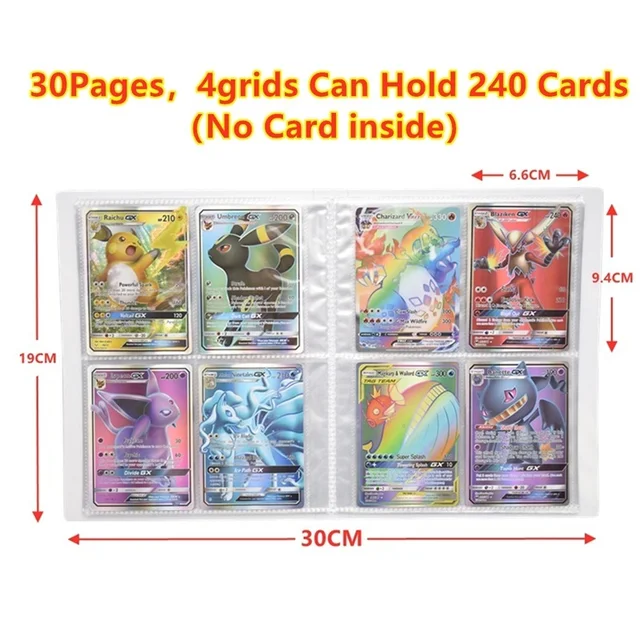 240Pcs Cards Map Collections Binder Pokemon Album Book Pokémon Holder Game Card Loaded List Folder Children Birthday Christmas 5