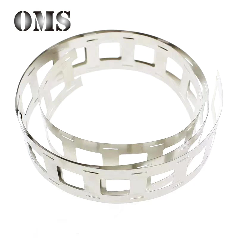 Nickel Plated Strips 2P For 18650 Battery Packs - 0.15mm Thick, 26mm Wide, 19mm Spacing - 16.4ft Roll