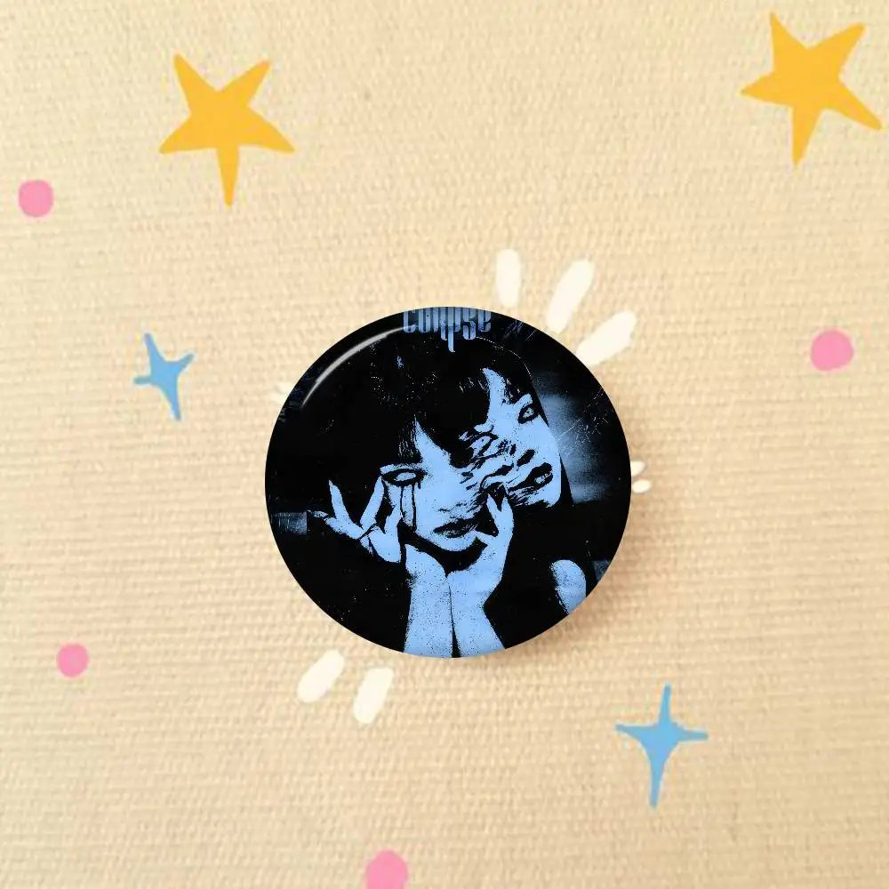 Junji Ito Horror Manga Cute Anime Figure Handmade Tinplate Brooch Badge