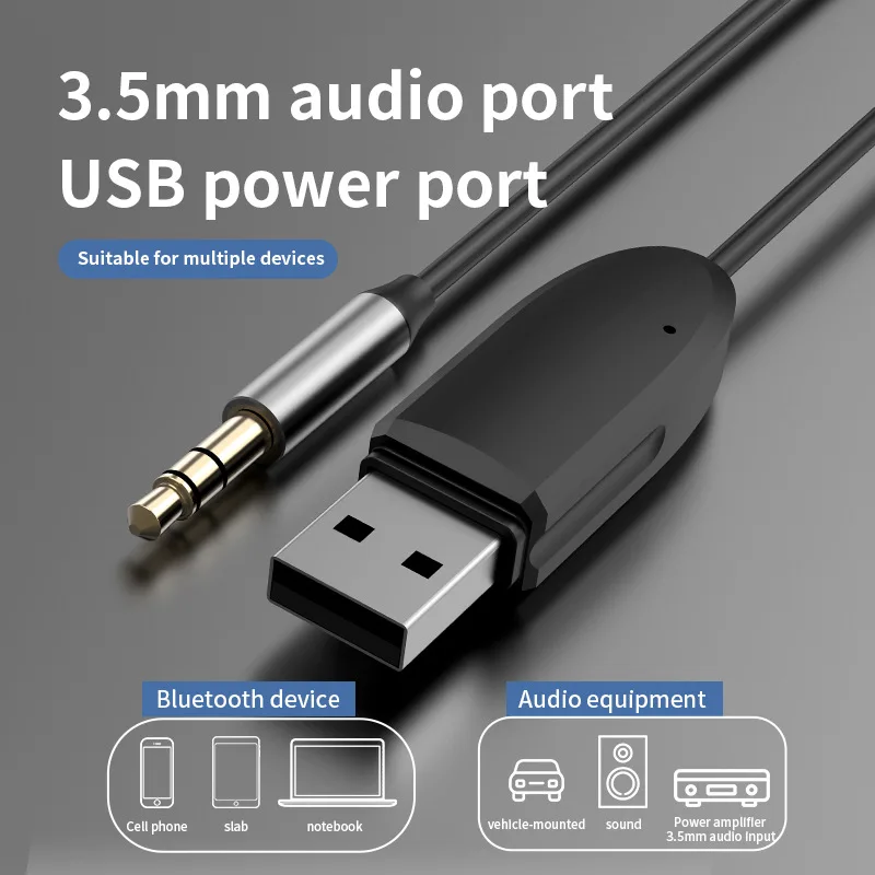 

Wireless Bluetooth 5.4 Adapter Audio Cable For Cars USB Bluetooth 3.5mm Jacks Receiver Transmitter Music Speaker Dongle Handfree