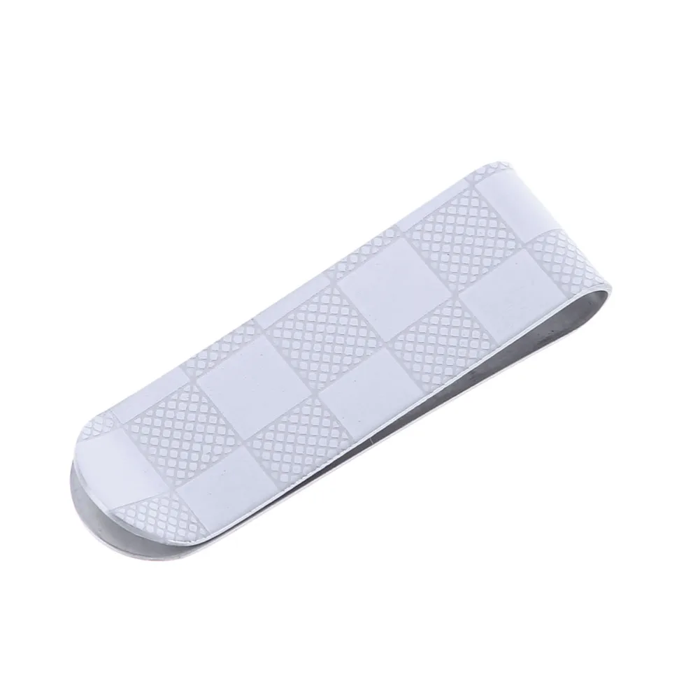 Stainless Steel Credit Money Clip Multipurpose Plaid Cash Clips Mini Lightweight Portable  Alloy for Business Travel