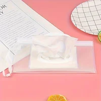5pcs Portable Wet Wipes Hand-Held Pouch, Container for Wet Tissues Lightweight Wet Wipe Dispenser,Transparent Wet Wipe Bag 2