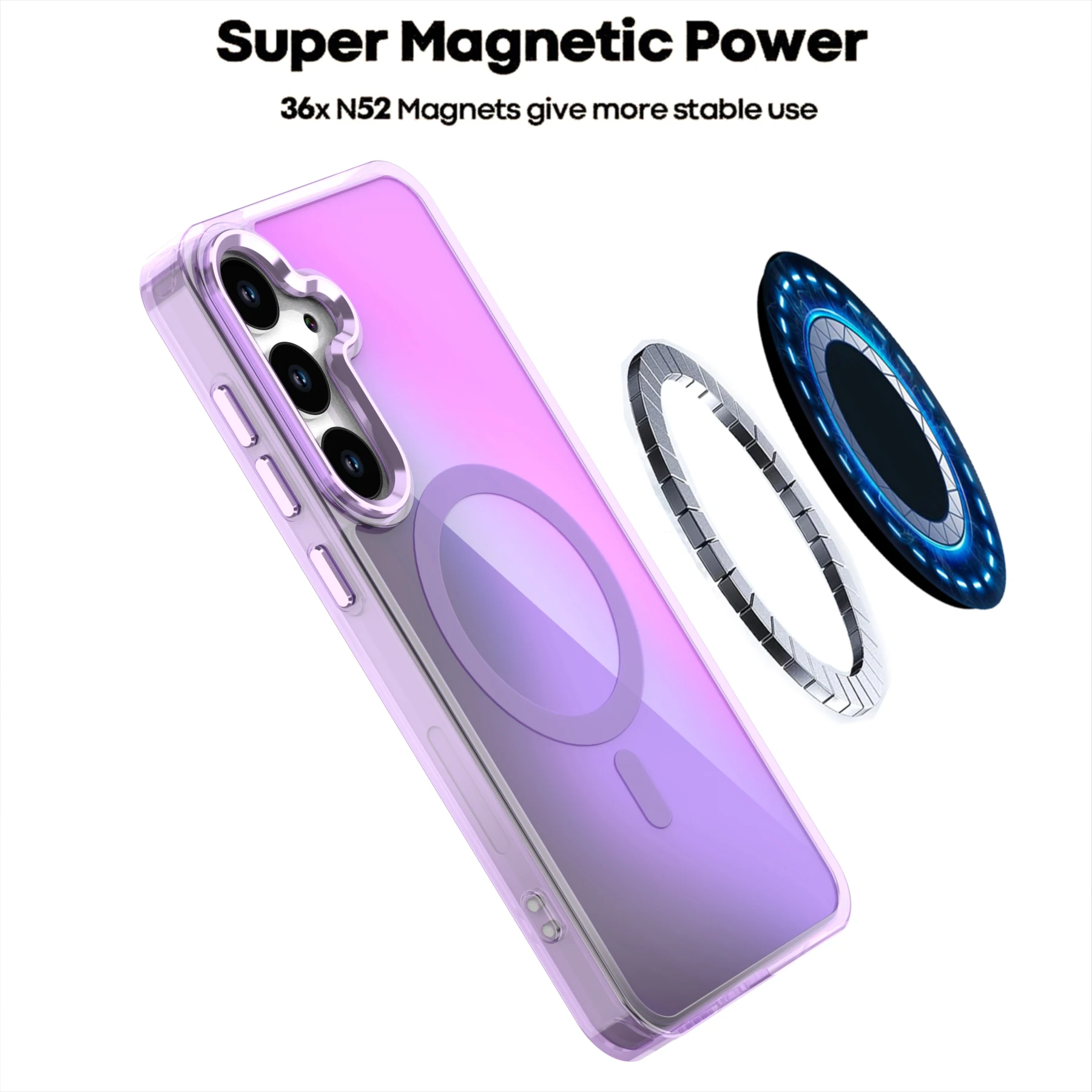 Fashion Laser Gradient Shockproof Magnetic Phone Case Cover