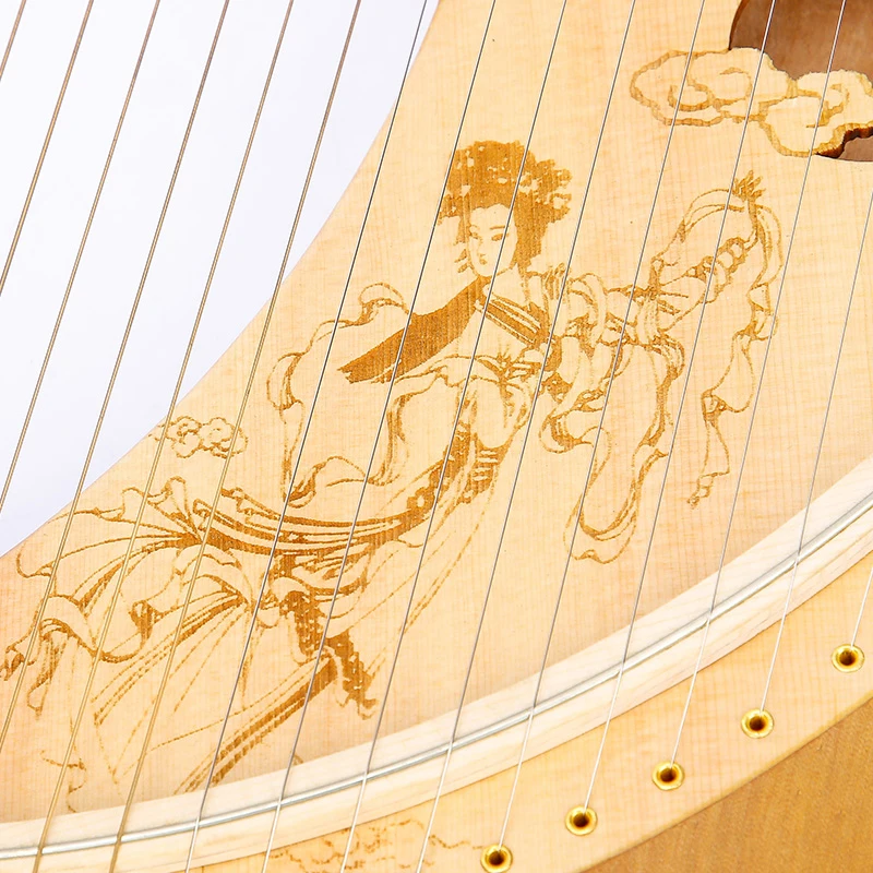 19 String Lyre Piano High Quality Solid Wooden Harp Portable Musical Instrument With Tuning Wrench Tool