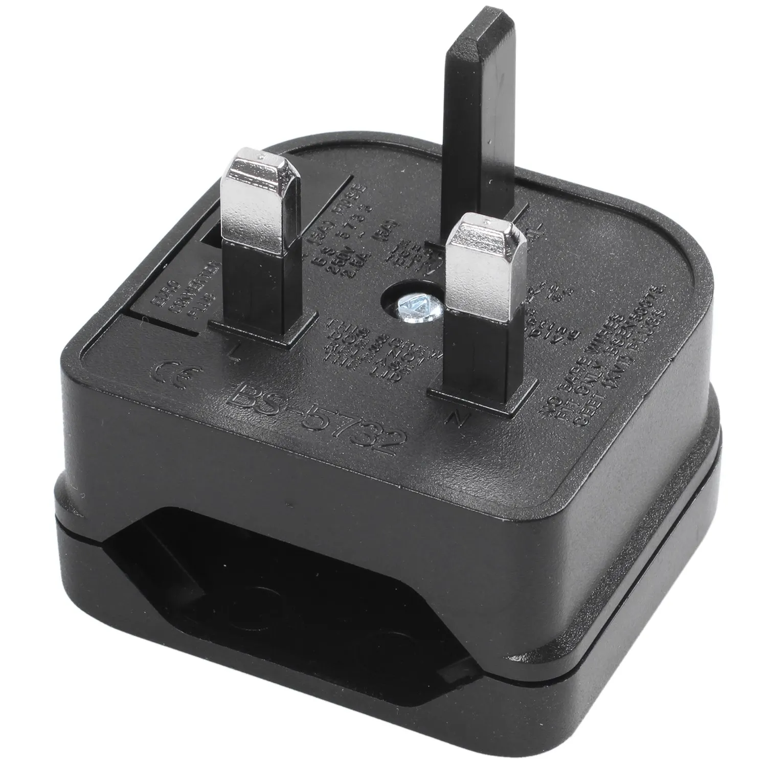 Adattatore Per Spina Convertitore Da 2 Pin A 3 Pin Euro Nero