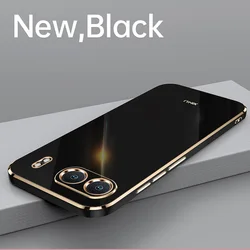 Premium Plating TPU Gel Case - Anti-Shock Ultra Slim Chromed Soft Cover for Nord 4 5G (Black)
