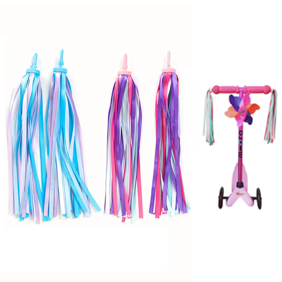 2pcs Kids Bike Decor Ribbon Outdoor Cycling Scooter Bicycle Handlebar Colorful Tassels Bike Accessory bike accessory
