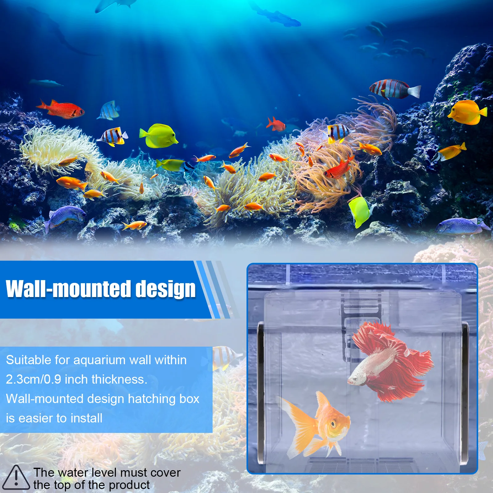 Clear Acrylic Fish Breeding Box with Detachable Mesh for Aquariums