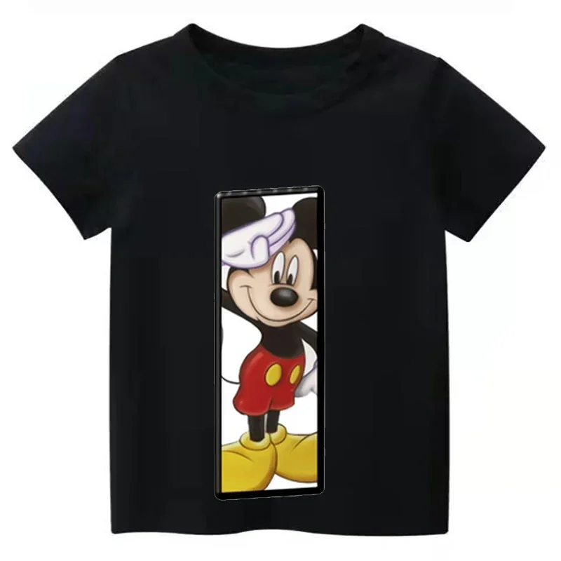 thumbnail image 1 of 2024 Nueva camiseta de verano con combinación de letras para niños de alta calidad Disney Mickey Mouse Font ABCDEF camiseta de manga corta para niños, 1 of 5