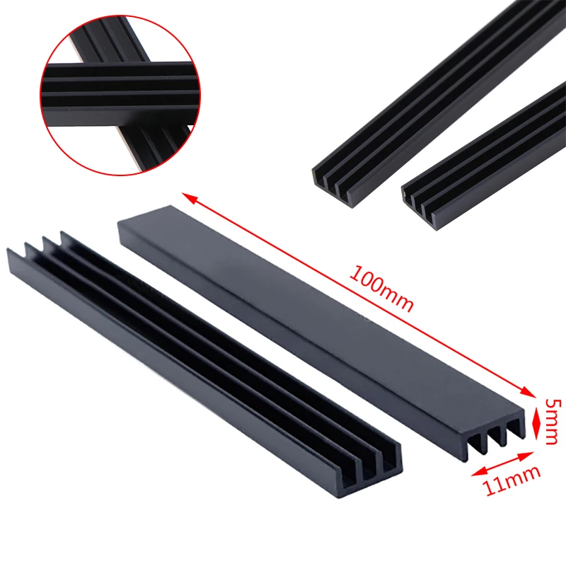 /KQM/2pcs 100 11 5mm * * 검정색 알루미늄 칩 라디에이터 방열판 고품질 내구성 실용 일상용