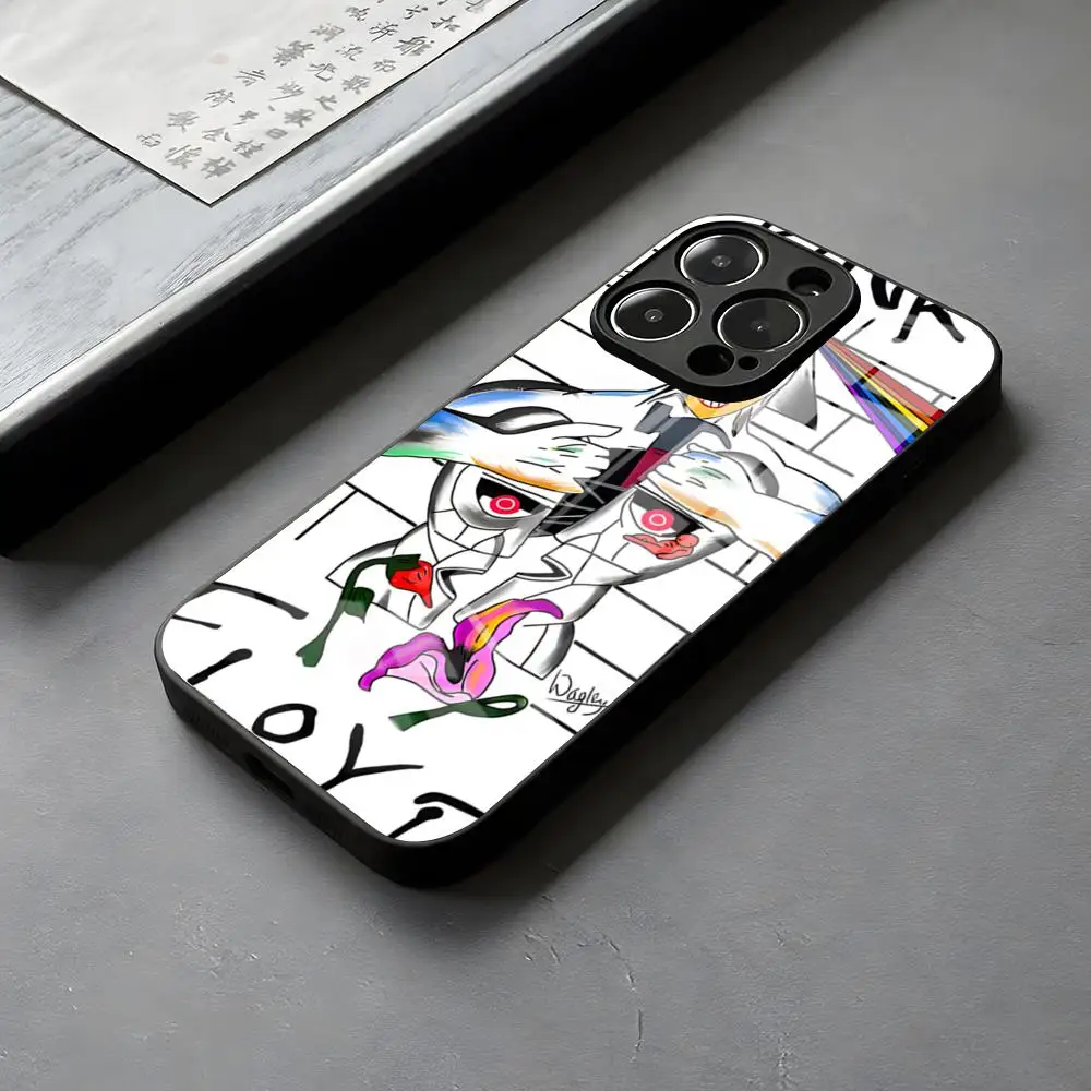 Pink Floyd Inspired Glass Phone Case - Eye-Catching Rock Band Design
