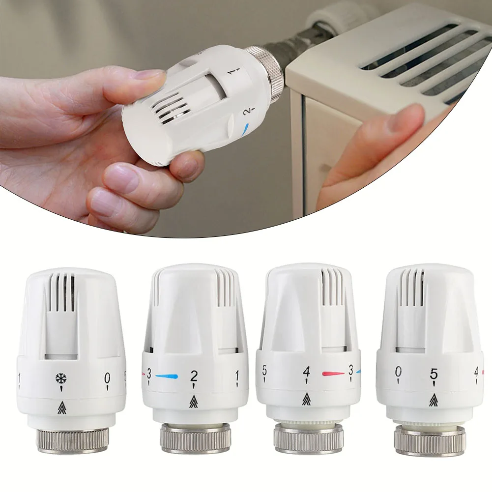 Thermostatic Valve Controller 4PCS Thermostatic Radiators M30x1.5 Heating Zero Valve 5-levels Temperature Controller Head For Household Control System Tools, thermostatic valve controller, temperature controller