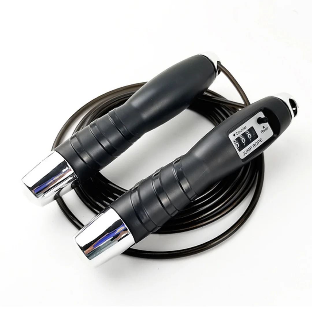 1 piece fitness jump rope 10 feet about 3 meters adjustable with counter anti winding fast sports rope skipping cable
