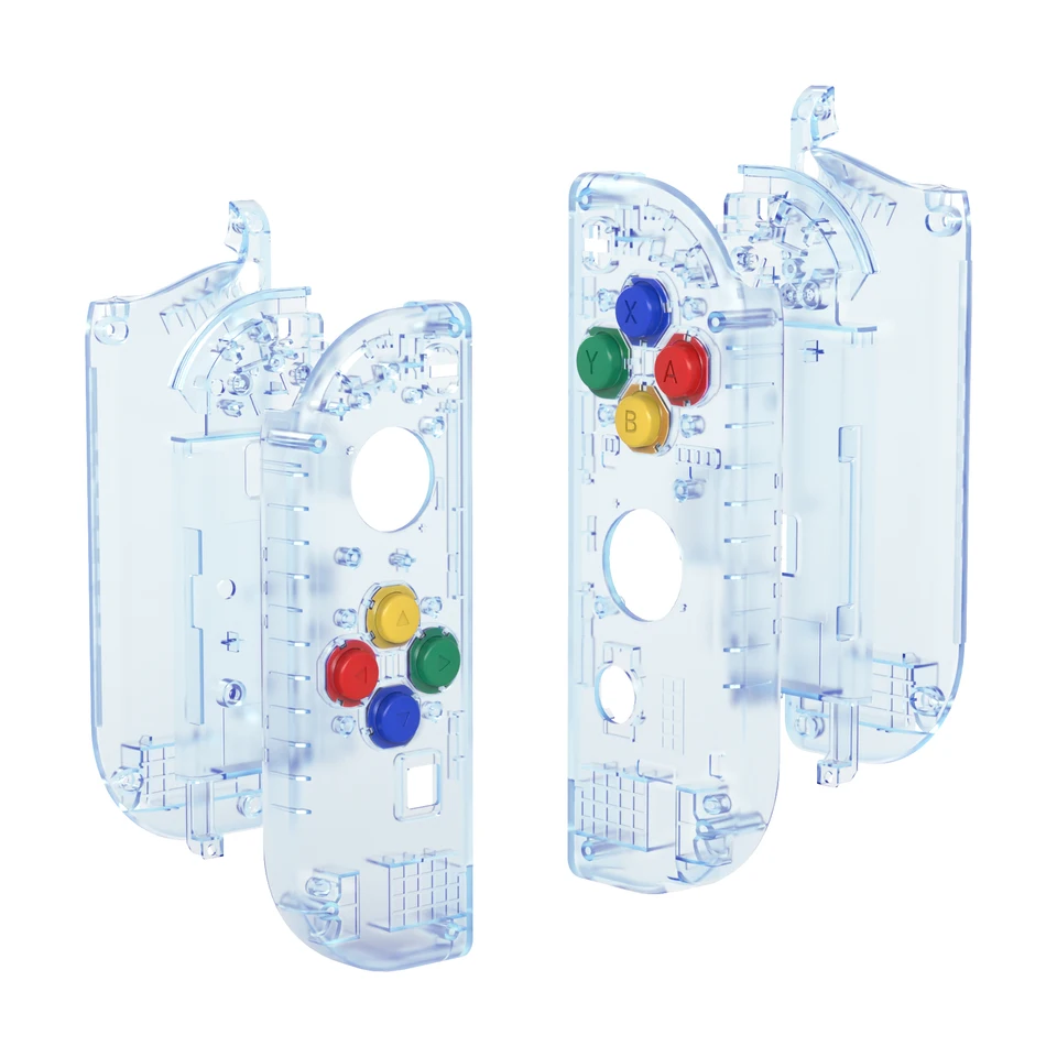 カスタム透明シェル,クリアケース,ボタン付き,Nintendo Switch用