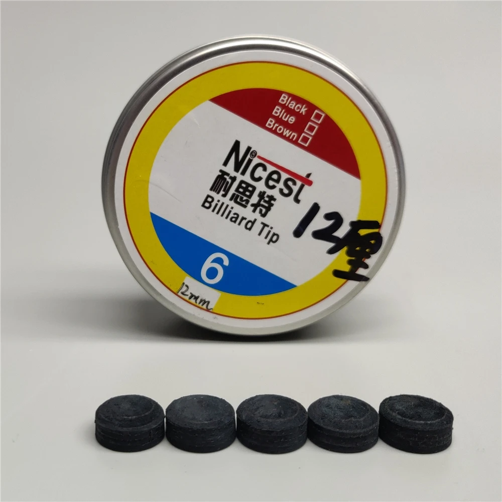 스누커 팁 12mm M Carom 가장 멋진 팁 5 팁 6 적층 레이어 가죽 미디엄 하드 Made in China 스누커 및 당구 액세서리