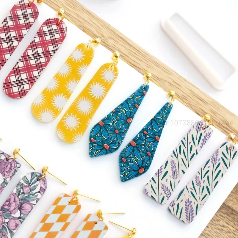Versatile Trapezoidal Oval Diamond Pattern Polymer Clay Cutters for polymer clay cutter