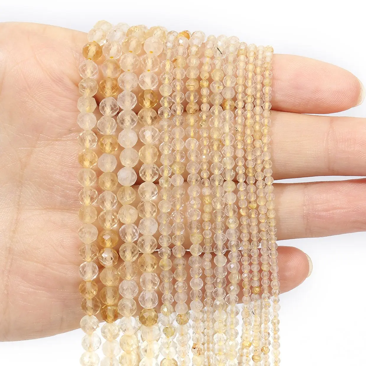 

Faceted 2mm 3mm 4mm Natural Citrine Stone Beads Round Shape Beads Charms Jewelry For Making DIY Bracelet Accessories Wholesale