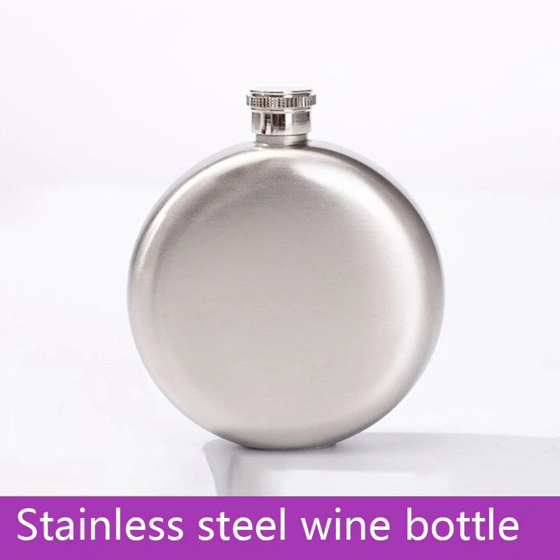 Description Picture 2 of item5oz Portable Metal Liquor Pocket Container with Lid Stainless Steel Mini Leak Proof Round Hip Flask